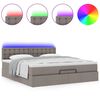 vidaXL Bed poef met matras en LED's 180x200 cm stof taupe