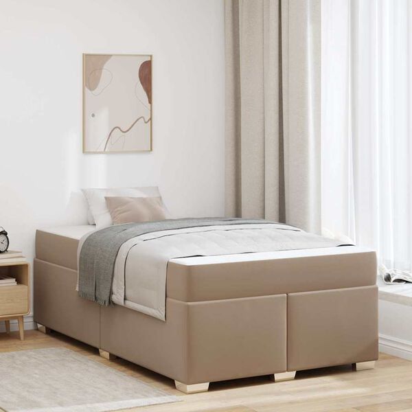 vidaXL Bedframe met matras Cappuccino 120 x 190 cm Stof
