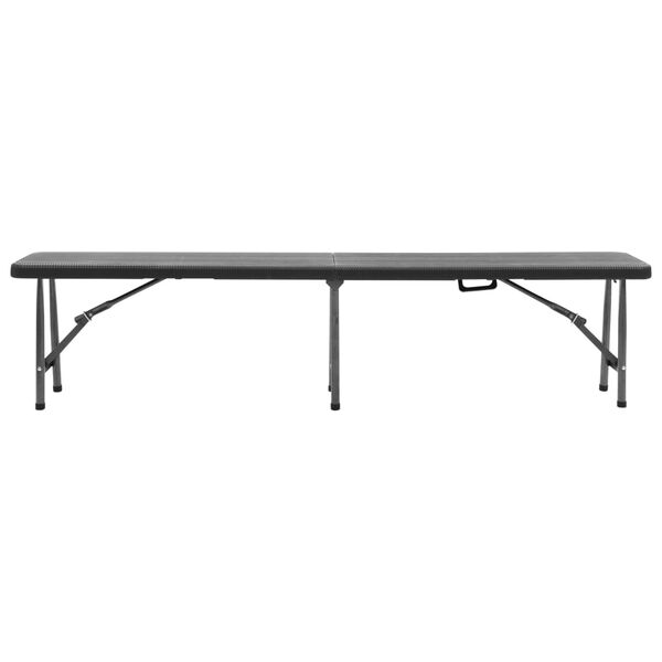 vidaXL Tuinbanken inklapbaar 2 st 180 cm HDPE zwart