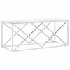 vidaXL Salontafel 110x45x45 cm roestvrij staal en glas