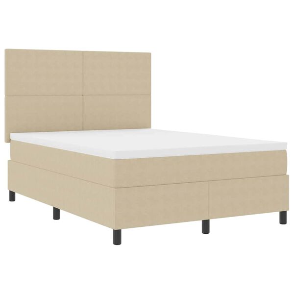 vidaXL Boxspring bed Lichtgrijs en wit. 193 x 144 x 128 cm