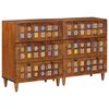 vidaXL Dressoir 2 pcs Walnotenhout 60 x 33 x 75 cm Massief Mango Hout