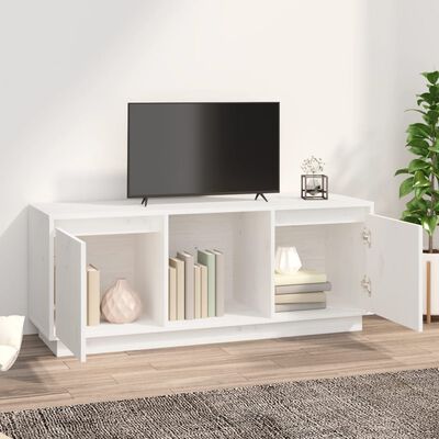 vidaXL Tv-meubel 110,5x35x44 cm massief grenenhout wit
