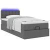 vidaXL Ottoman bed met matras en LED's 100x200cm stof donkergrijs