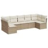 vidaXL 7-delige Loungeset met kussens poly rattan beige