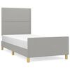 vidaXL Bedframe zonder matras 100x200 cm stof lichtgrijs