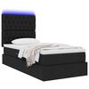 vidaXL Opbergbed met LED met matras Zwart 90 x 190 cm Polyester