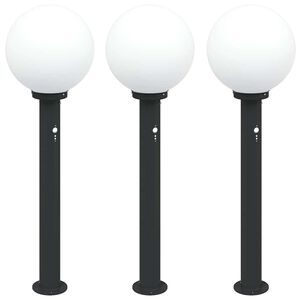 vidaXL Bolderverlichting met sensor 3 stuks 80 cm Zwart IP44