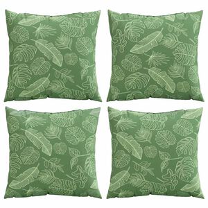 vidaXL Spreidkussens 4 st Polyester Stof Bladpatroon 50 x 50 cm