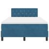 vidaXL LED Box Spring Bed met matras Donkerblauw 120 x 200 cm Fluweel