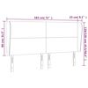 vidaXL Hoofdbord met randen 183x23x118/128 cm fluweel lichtgrijs