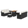 vidaXL Tuinbankenset met kussen 9 pcs Zwart poly rattan