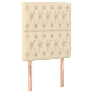 vidaXL Hoofdbord cr&egrave;me 80x7x118/128 cm stof