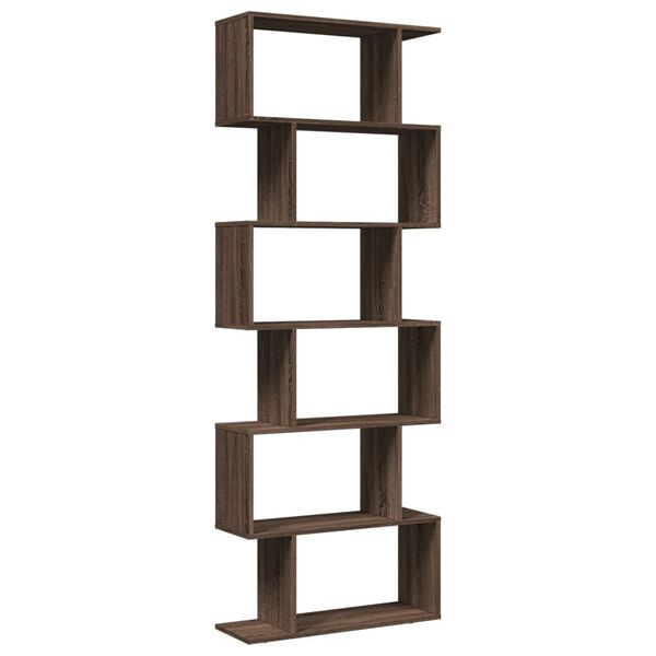 vidaXL Kamerscherm / boekenkast 6-laags 70x24x193 cm hout bruin eiken