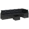 vidaXL Tuin Sofa Set 7 st Zwart poly rattan