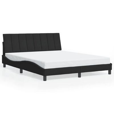 vidaXL Bedframe met LED-verlichting fluweel zwart 160x200 cm