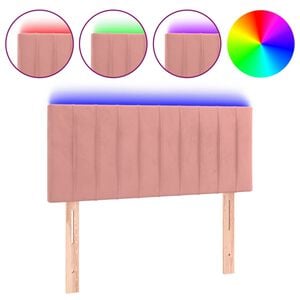 vidaXL Hoofdbord LED 90x5x78/88 cm fluweel roze