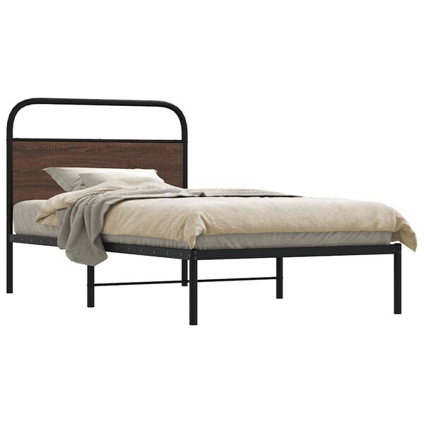 vidaXL Bedframe zonder matras bewerkt hout bruin eikenkleur 90x200 cm