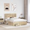 vidaXL Bedframe met lade met hoofdeinde met opslag Bewerkt hout