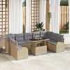 vidaXL Tuin Sofa Set met kussen met opslag 10 pcs Beige Poly riet