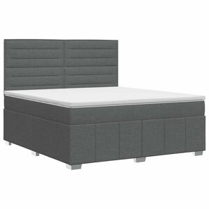 vidaXL Boxspringbed met matras Donkergrijs 140 x 200 cm Stof