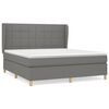 vidaXL Boxspring met matras stof donkergrijs 180x200 cm