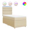 vidaXL Boxspring met matras stof cr&egrave;mekleurig 90x190 cm