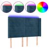 vidaXL Hoofdbord LED 147x16x118/128 cm fluweel donkerblauw
