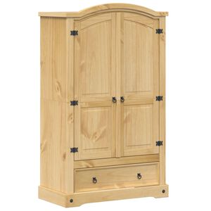 vidaXL Kledingkast "Corona" 101x52x170 cm massief grenenhout