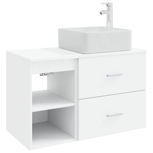 vidaXL Badkamermeubelset 2 pcs Wit Bewerkt hout