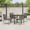 vidaXL Tuin eettafelset met kussen 5 pcs Grijs poly rattan