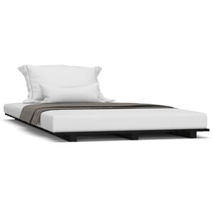 vidaXL Bedframe 75x190 cm massief grenenhout zwart