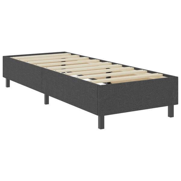 vidaXL Boxspring stof donkergrijs 90x200 cm