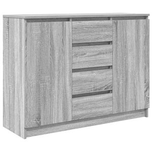 vidaXL Dressoir met lades 100,5x35x76 cm spaanplaat grijs Sonoma