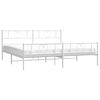vidaXL Bedframe met hoofd- en voeteneinde metaal wit 180x200 cm