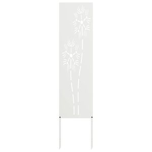 vidaXL Tuin Privacy Screen Fretwerk Wit 32 x 140 cm Koudgewalst staal