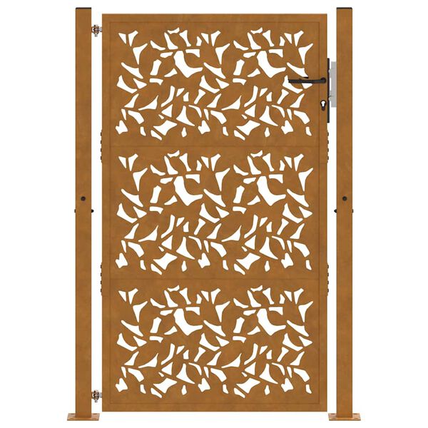 vidaXL Poort met bladontwerp 100x150 cm weervast staal