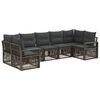 vidaXL Tuinbankenset 7 st 7-Aantal zitplaatsen Grijs poly rattan