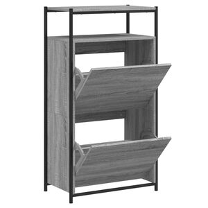 vidaXL Schoenenkast 60x34x112 cm bewerkt hout grijs sonoma eikenkleur