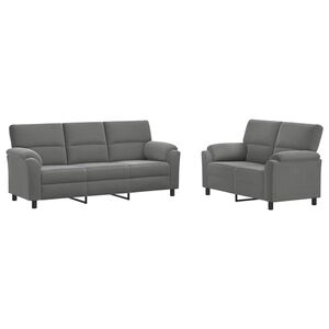 vidaXL Bankstel 2 pcs Donkergrijs fluweel