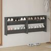 vidaXL Wandschoenenkasten 2 st 80x18x60 cm hout hoogglans grijs