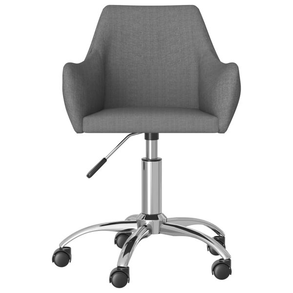 vidaXL Eetkamerstoelen 6 st draaibaar stof donkergrijs