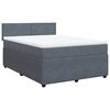 vidaXL Boxspring met matras fluweel donkergrijs 140x200 cm