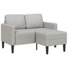 vidaXL 2-zitsbank met chaise L-vormige wolk 125 cm stof grijs