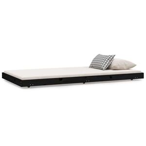vidaXL Bedframe massief grenenhout zwart 100x200 cm