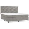 vidaXL Boxspring met matras fluweel lichtgrijs 160x200 cm