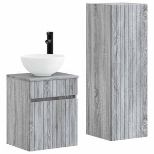 vidaXL Badkamermeubelset 2 st Grijs Sonoma 33 x 34,5 x 100 cm