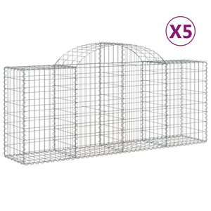 vidaXL Schanskorven 5 st gewelfd 200x50x80/100 cm gegalvaniseerd ijzer