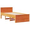 vidaXL Bedframe met hoofdbord zonder matras hout wasbruin 75x190 cm