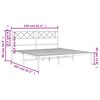vidaXL Bedframe met hoofdbord metaal zwart 150x200 cm